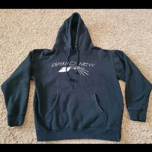 Vtg Brand New Black Hand Of Doom Hooded Emo Band Sweatshirt! Jesse Lacey! Medium